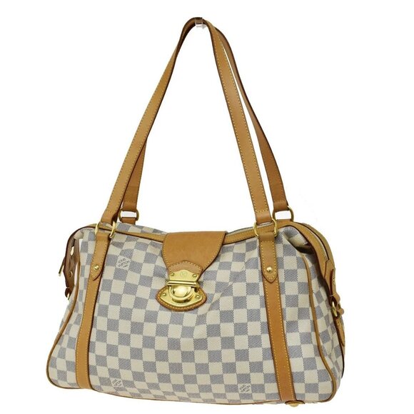 LOUIS VUITTON LV Stresa PM Shoulder Bag Damier Azur Leather White - Picture 1 of 14